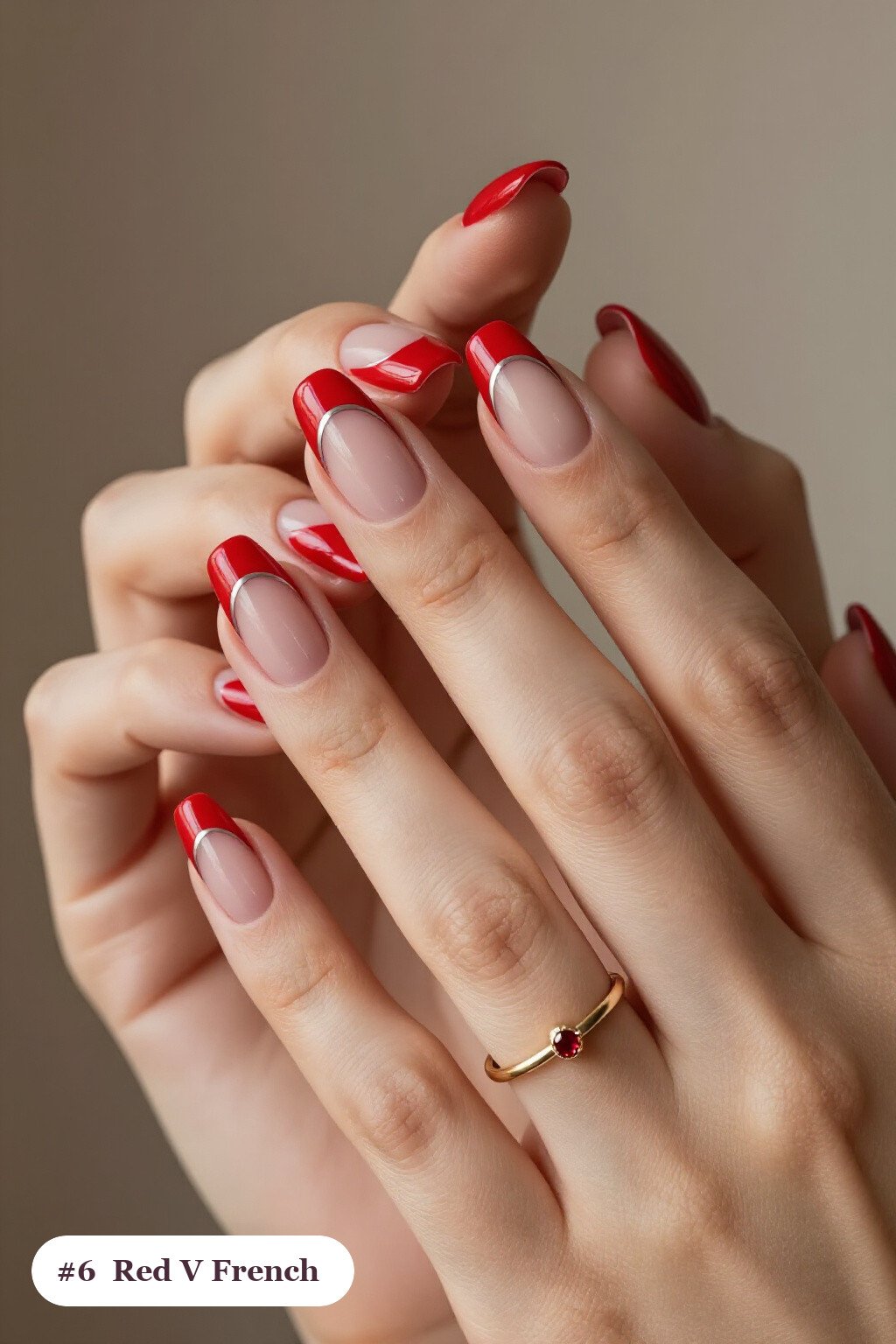 Red Square Nails with Deep V‑Shaped French Tips: Best Shades for Every Season - red nails square