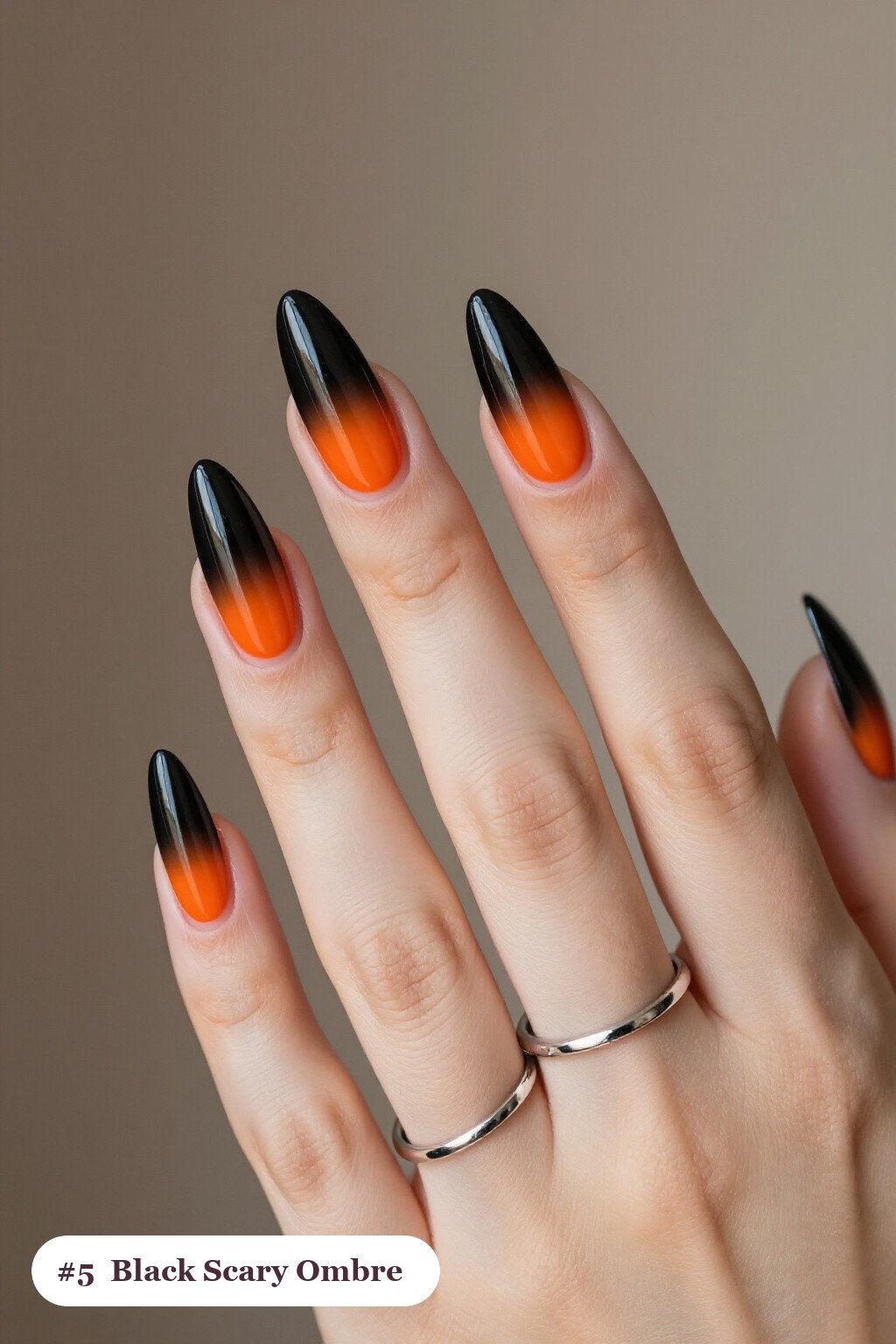 Black Ballerina Ombre Nails: Scary Halloween Nail Designs - scary halloween nail designs