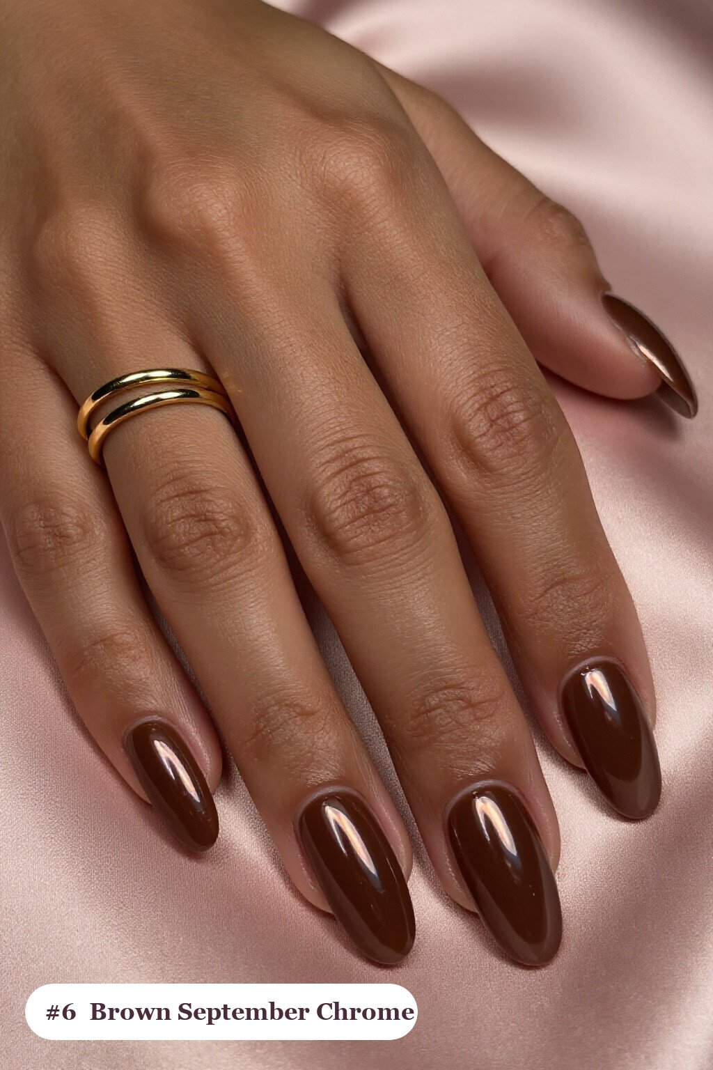 Chocolate Brown Liquid Chrome Ballerina Nails – September Fall Nails - september fall nails