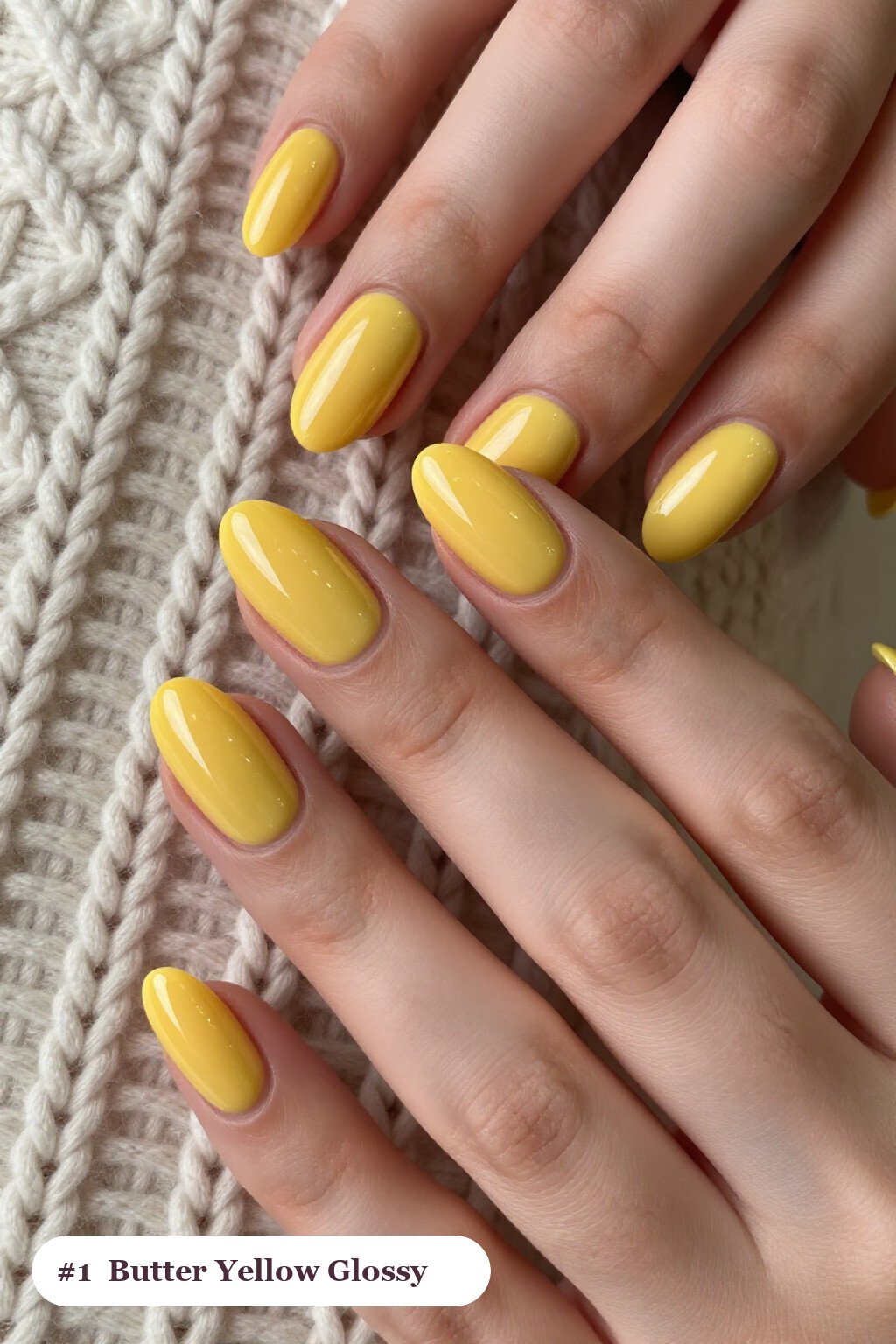 Butter‑Yellow Mirror‑Gloss Almond Nails: The Ultimate Short Almond Nail Trend - short almond nails
