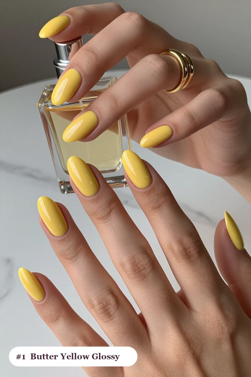 Butter Yellow Almond Nails: A Simple Almond Nails Designs Trendsetter - simple almond nails designs