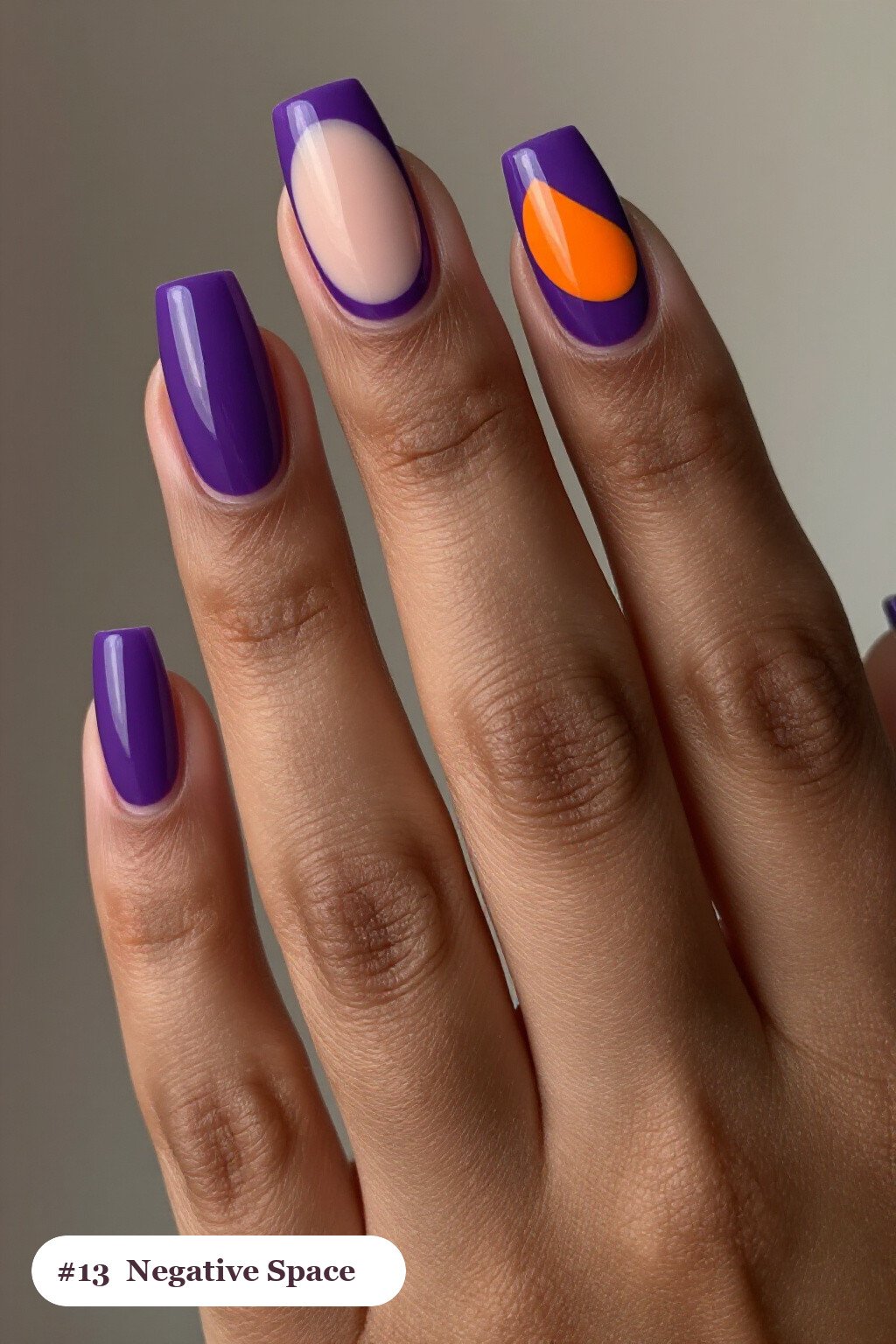 Deep Purple Negative‑Space Square Nails with Nude Windows - square halloween nails