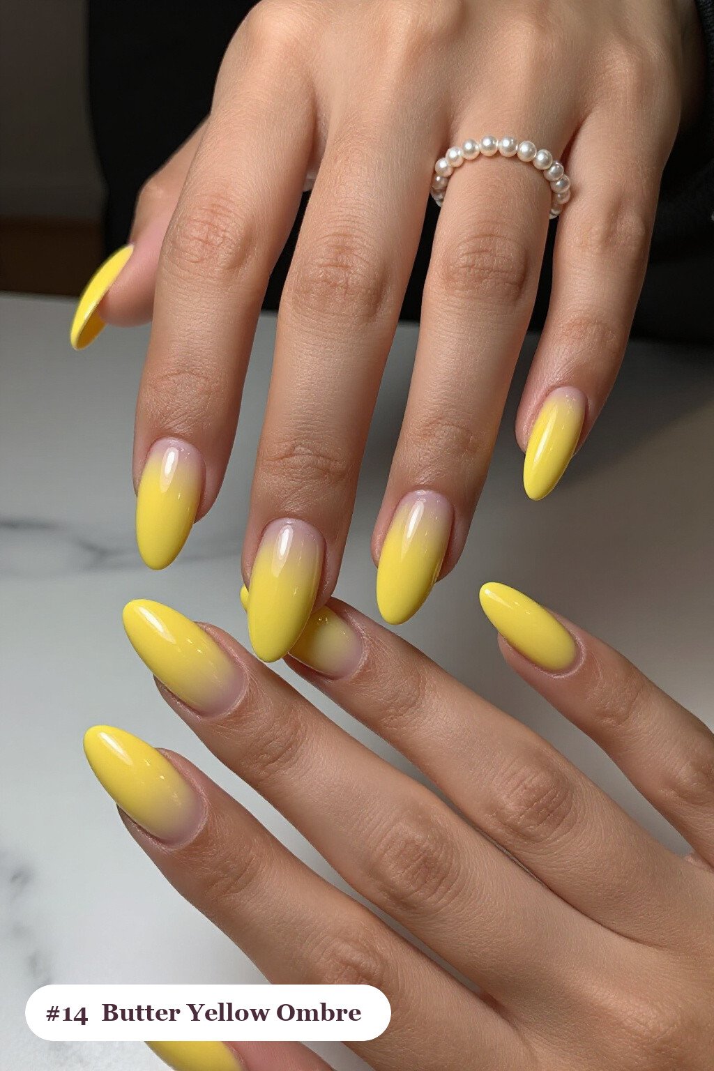 Butter Yellow Ballerina Nails with Vivid Two‑Color Melted Ombre - thanksgiving nails ideas