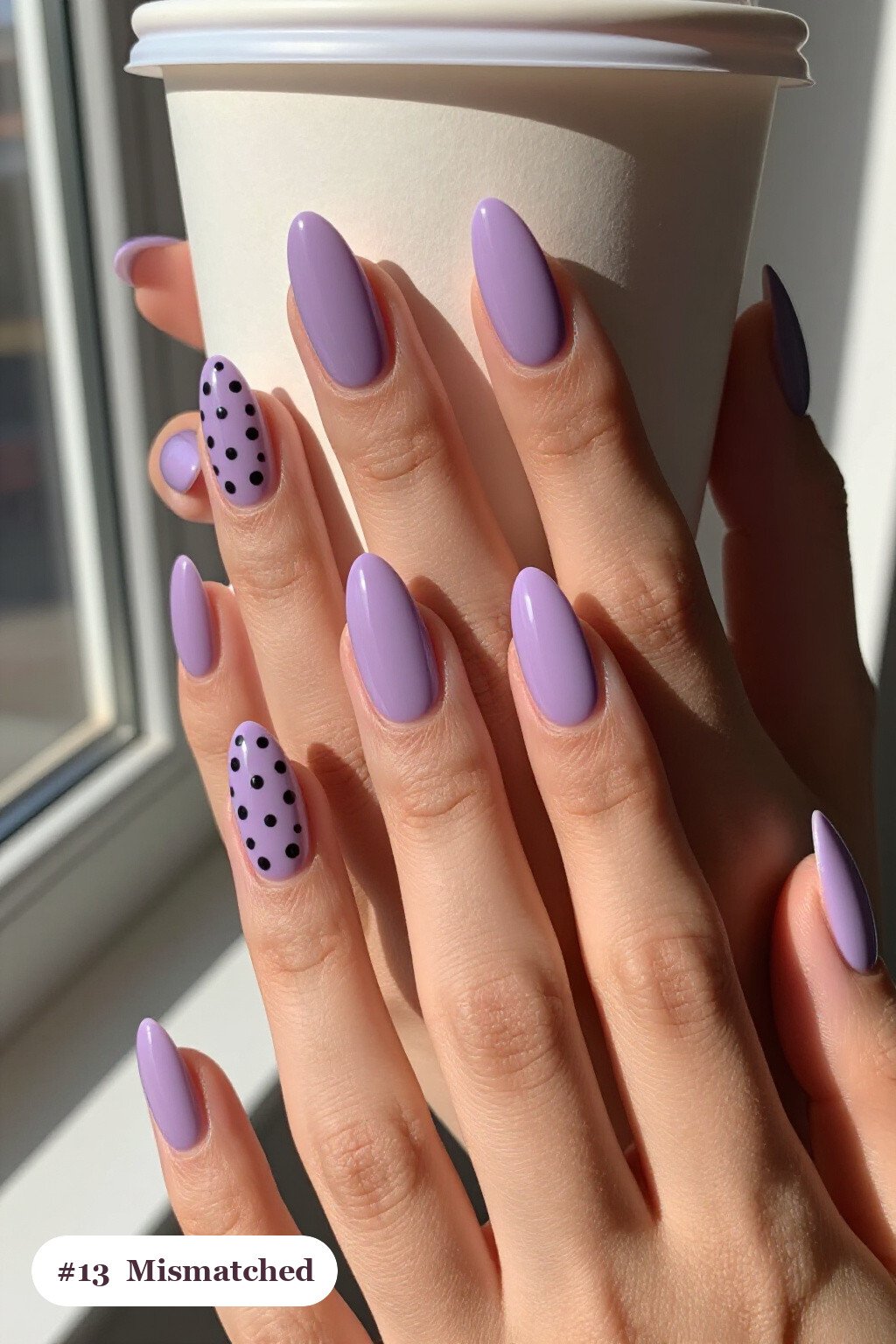 Lilac Almond Mismatched Set with Varied Patterns: Thanksgiving Turkey Nail Designs - thanksgiving turkey nail designs