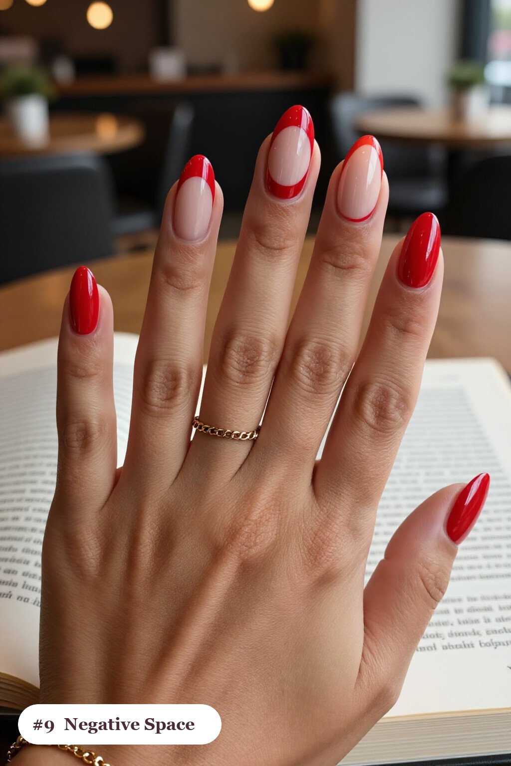 Medium Coffin Blood Red Negative‑Space Nails with Nude Windows and Bold Shapes - trendy halloween nails Medium Coffin Blood Red Negative‑Space Nails with Nude Windows and Bold Shapes - trendy halloween nails