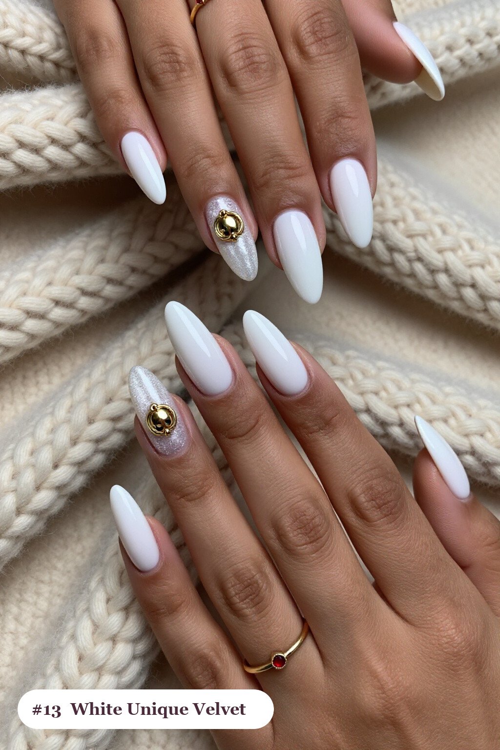 Long Ballerina Bone White Nails in Velvet Shimmer with a Gold Charm Accent: Best Shades for Every Season - unique halloween nails Long Ballerina Bone White Nails in Velvet Shimmer with a Gold Charm Accent: Best Shades for Every Season - unique halloween nails