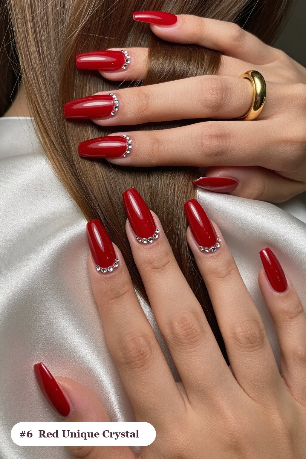 Long Square Blood Red Nails with Sparkling Crystal Rhinestone Rows: How to Make It Last Longer - unique halloween nails Long Square Blood Red Nails with Sparkling Crystal Rhinestone Rows: How to Make It Last Longer - unique halloween nails