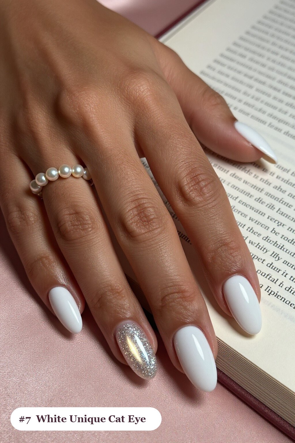 Medium Coffin Bone White Nails with a Glowing Gemstone Shimmer Band – Unique Halloween Nails - unique halloween nails Medium Coffin Bone White Nails with a Glowing Gemstone Shimmer Band – Unique Halloween Nails - unique halloween nails