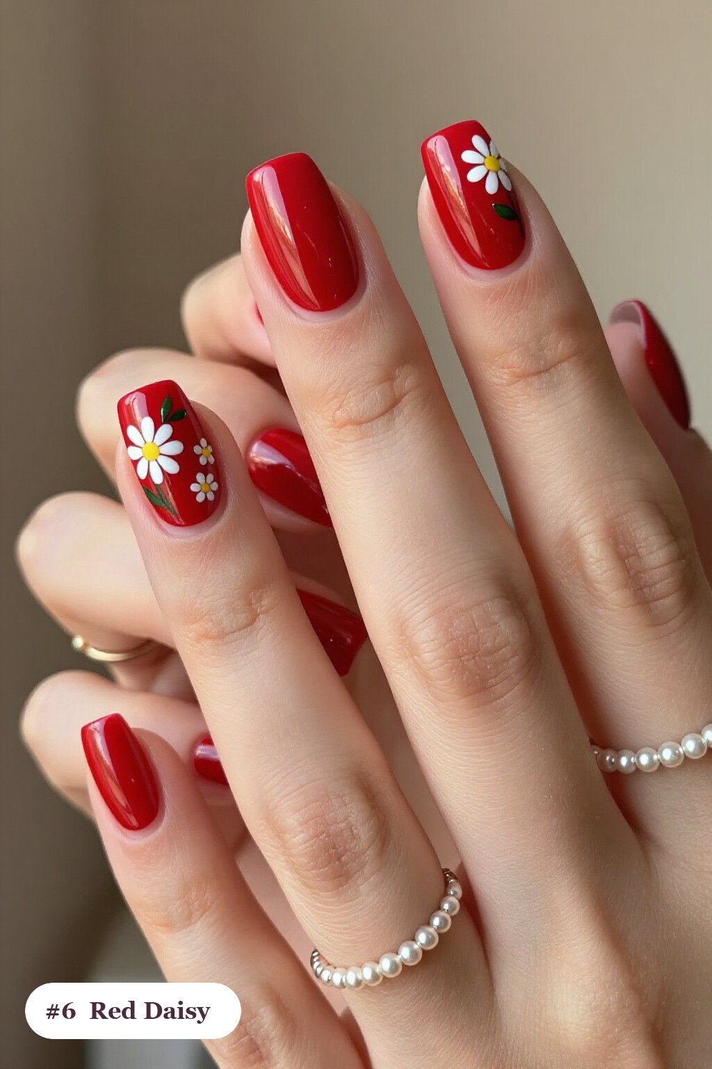 Medium Almond Red Nails With Mismatched Patterns: Best Shades for Every Season - winter red nails