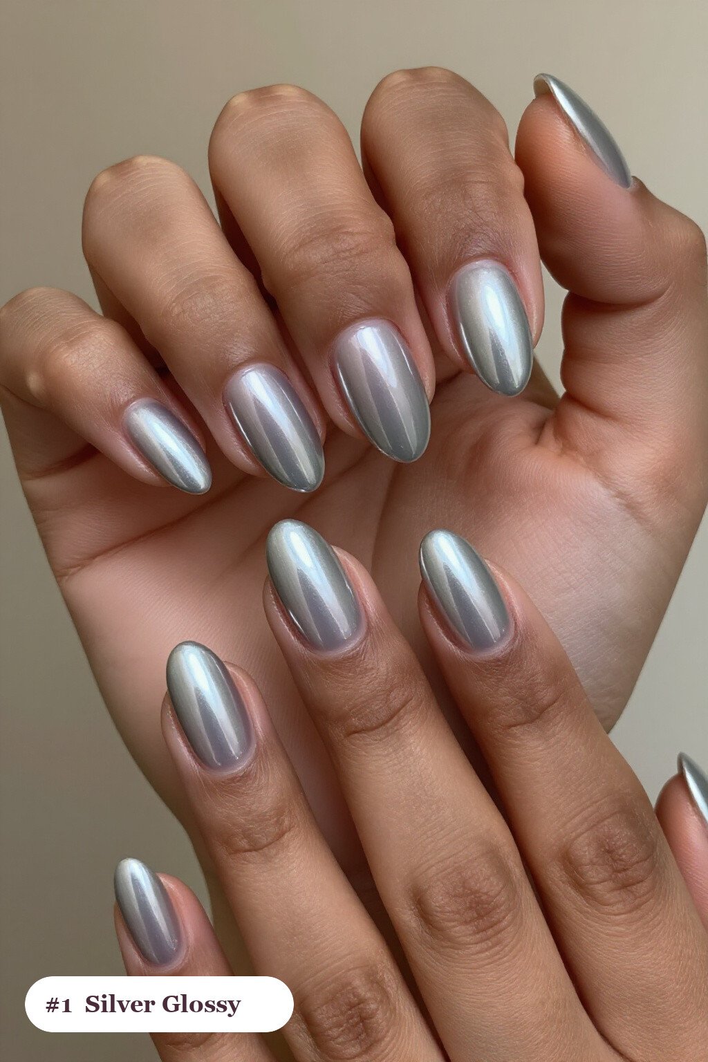 Mirror‑Gloss Silver Short Almond Nails: A Winter Short Nails Showstopper - winter short nails Mirror‑Gloss Silver Short Almond Nails: A Winter Short Nails Showstopper - winter short nails