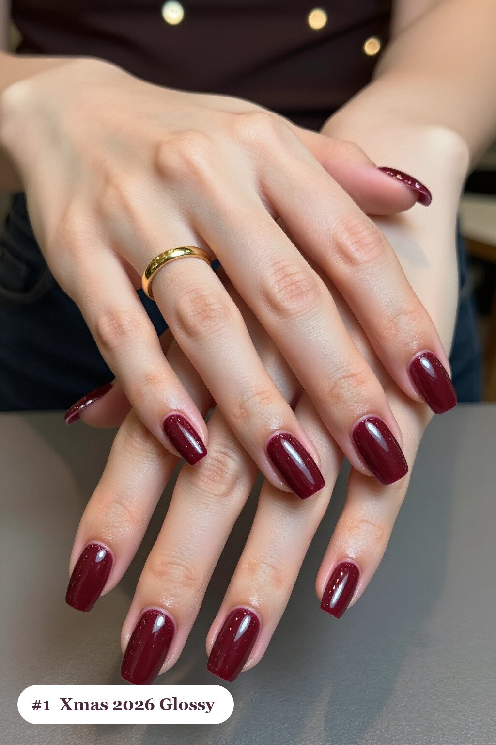 Mirror-Glossy Burgundy Square Nails: The Ultimate Holiday Glam Look - xmas nail ideas 2026