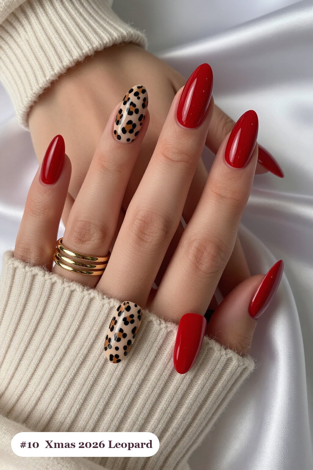 Cherry Red Ballerina Nails with Leopard Print Accents: Best Shades for Every Season - xmas nail ideas 2026